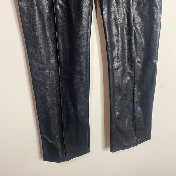 Amanda Uprichard | Black Vegan Leather Romana Pants Size Small - Picture 4 of 8